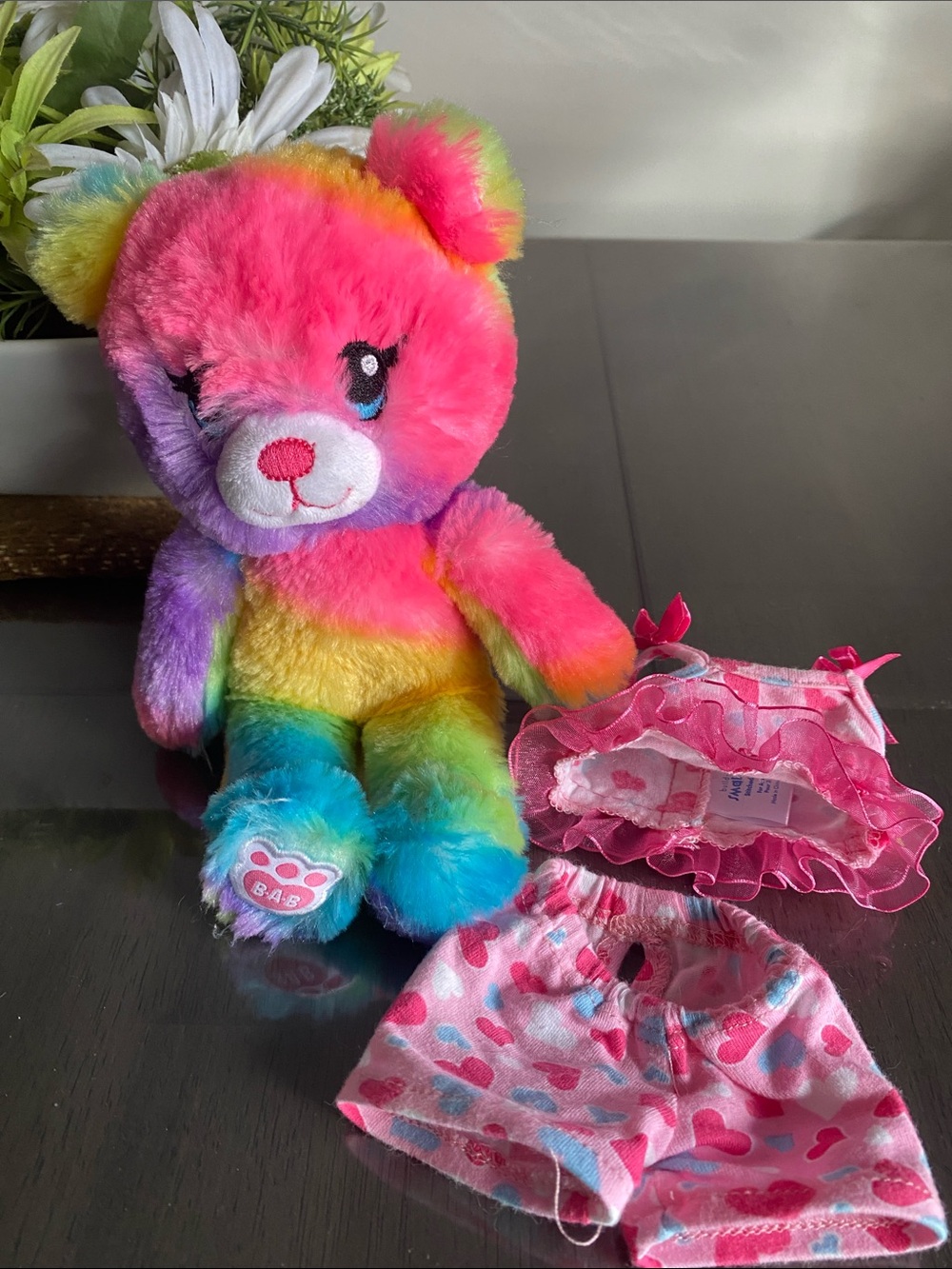 Build a Bear Small Fry Rainbow Teddy Bear BABW